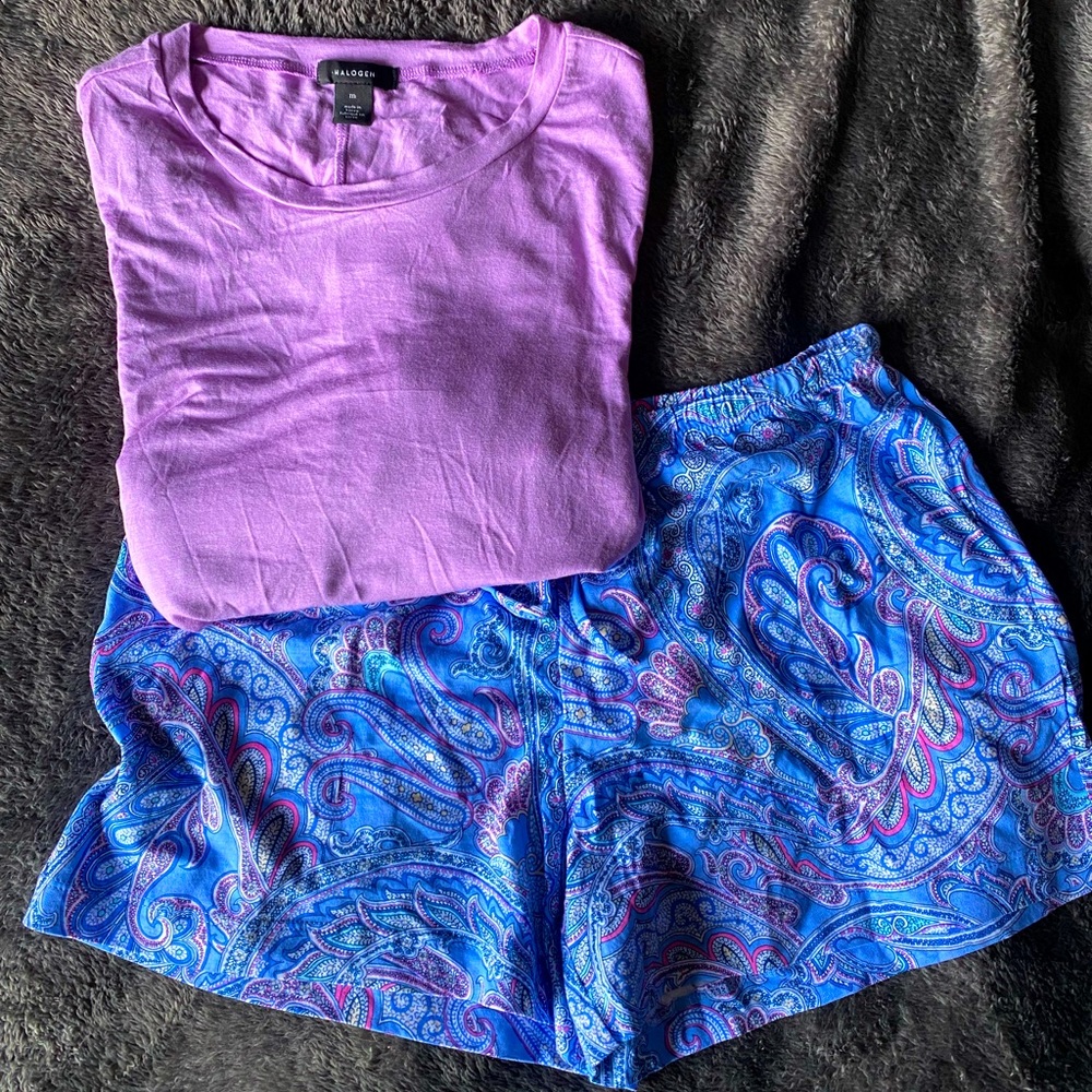 Halogen Long Sleeve Top and Sleep Short Bundle